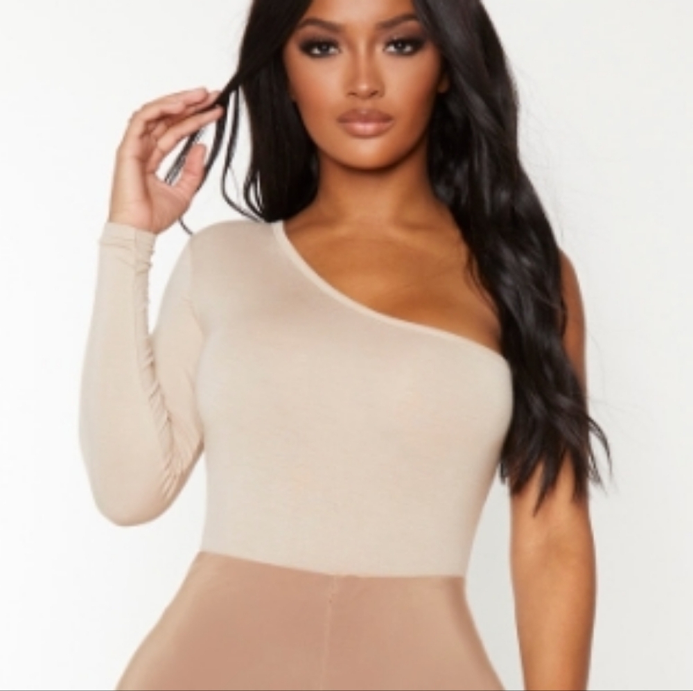 One Shoulder Bodysuit Sand